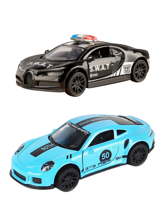 Combo of  1/43 Die cast metal  Alloy Race Cars, 2 Doors Opened With Pull Back Function car