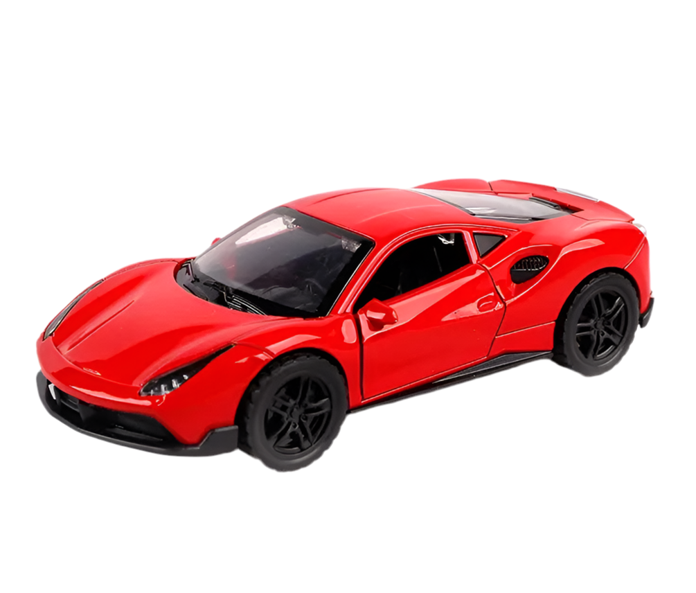 FERRARI 1/36 Die cast metal Alloy Cars, openable doors With Pull Back Function with light & Music multicolor
