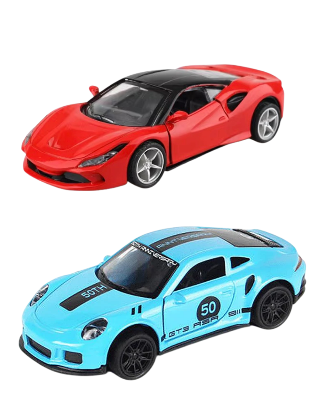 Combo of 1/43 Die cast metal Alloy Race Cars, 2 Doors Opened With Pull Back Function car