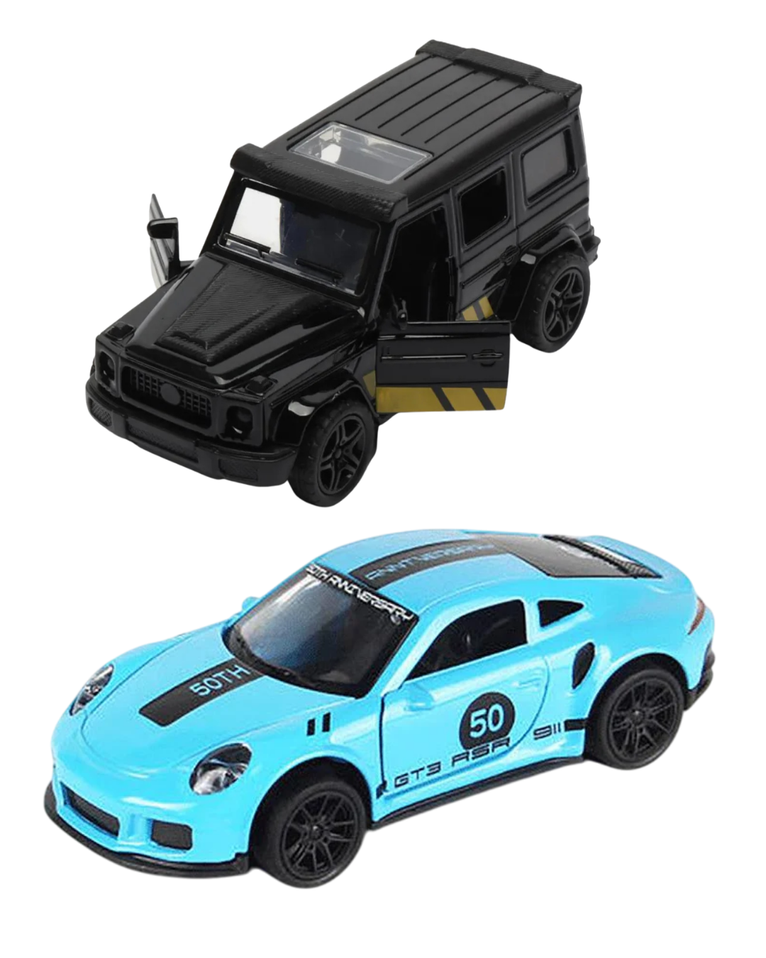 Combo of  1/43 Die cast metal  Alloy Race Cars, 2 Doors Opened With Pull Back Function  car