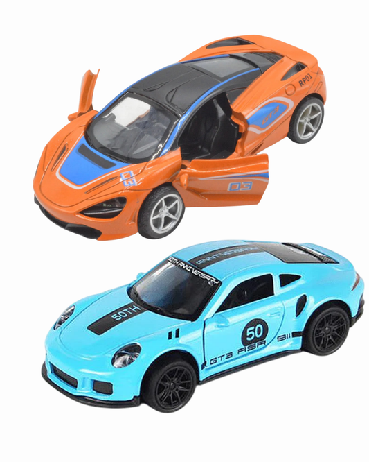 Combo of  1/43 Die cast metal  Alloy Race Cars, 2 Doors Opened With Pull Back Function car