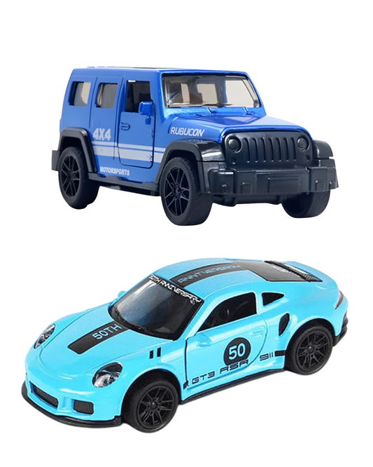 Combo of  1/43 Die cast metal  Alloy Race Cars, 2 Doors Opened With Pull Back Function car