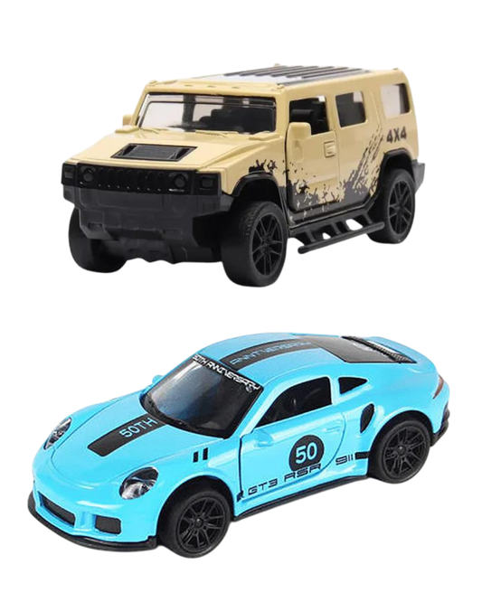 Combo of  1/43 Die cast metal  Alloy Race Cars, 2 Doors Opened With Pull Back Function car