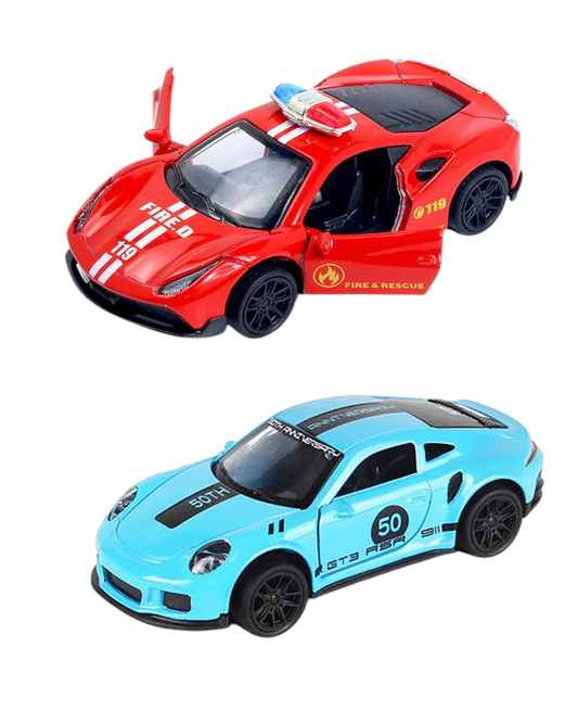 Combo of  1/43 Die cast metal  Alloy Race Cars, 2 Doors Opened With Pull Back Function  car