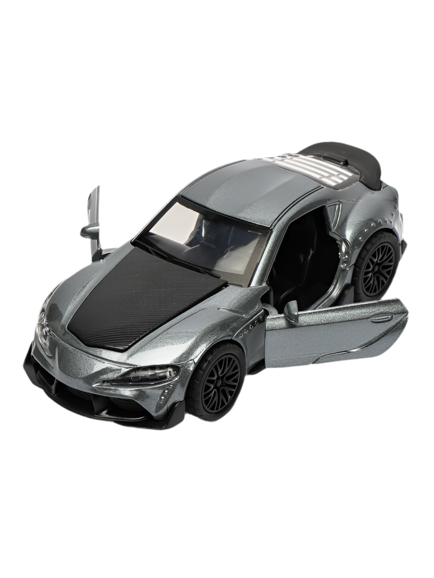 TOYOTA SUPRA : 1/36 Die cast metal Alloy Cars, openable doors With Pull Back Function with light & Music multicolor