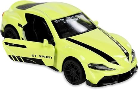 TOYOTA SUPRA 1/43 Die cast metal  Alloy Race Cars, openable doors With Pull Back Function  car