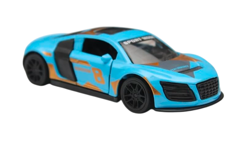 AUDI 1/43 Die cast metal  Alloy racing  Cars, openable doors With Pull Back Function