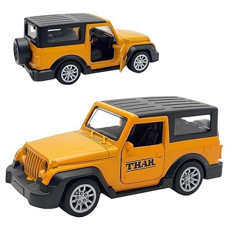 MAHINDRA THAR 1/43 Die cast metal Alloy Race Cars, openable doors With Pull Back Function Car