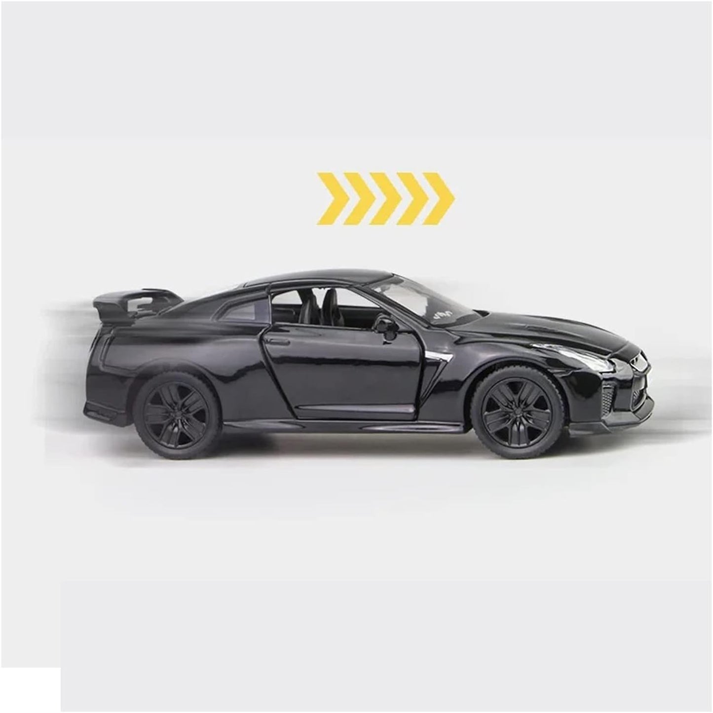NISSAN GTR 1/36 Die cast metal Alloy Cars, openable doors With Pull Back Function with light & Music multicolor