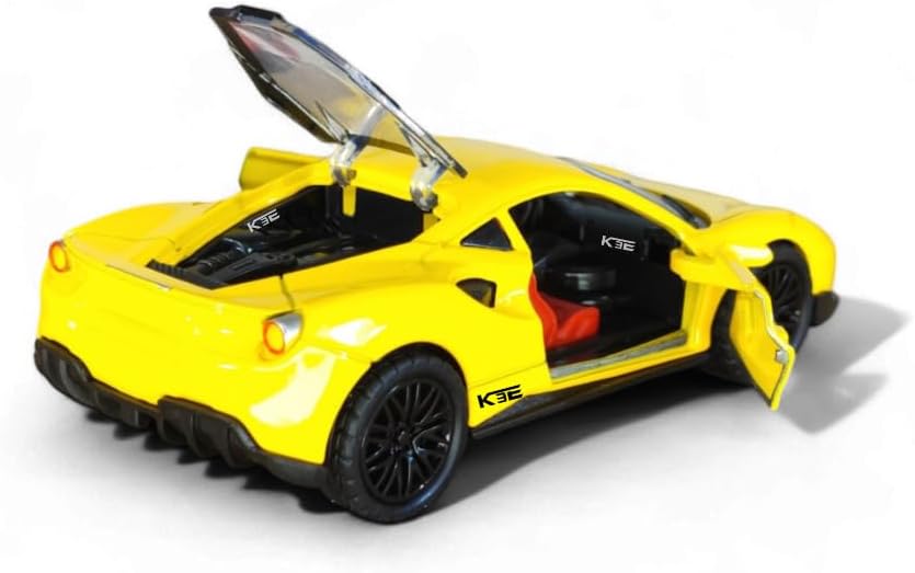 FERRARI 1/36 Die cast metal Alloy Cars, openable doors With Pull Back Function with light & Music multicolor