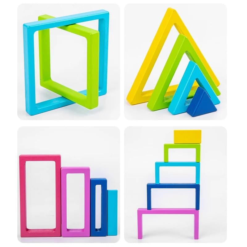 Wooden Rainbow Stacking Toy 27 Pcs Set