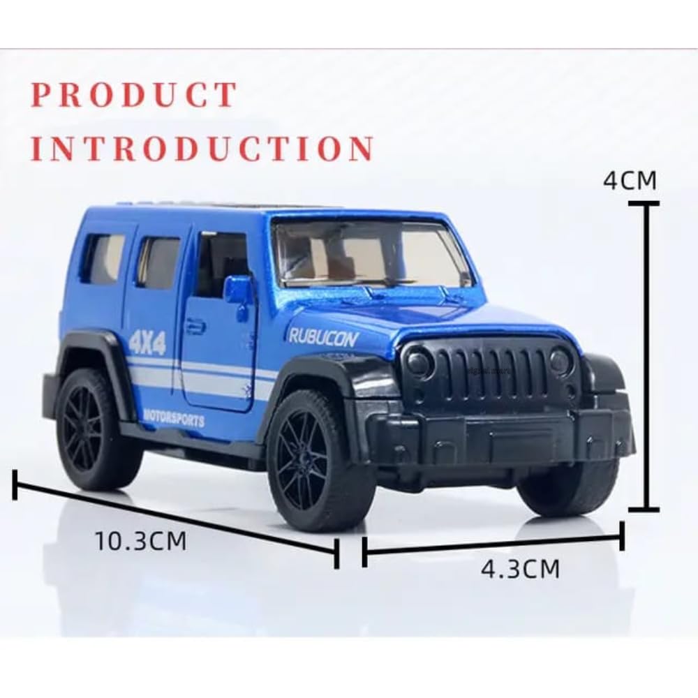 JEEP RUBICON 1/36 Scale Die-cast Model Pull Back Jeep Classic Mini Alloy Car Door Opening.
