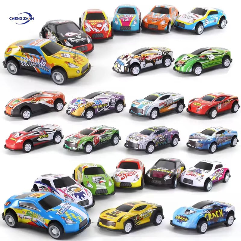 Birthday return gift packaging with mini pull-back cars