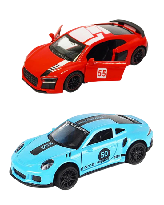 Combo of  1/43 Die cast metal  Alloy Race Cars, 2 Doors Opened With Pull Back Function car
