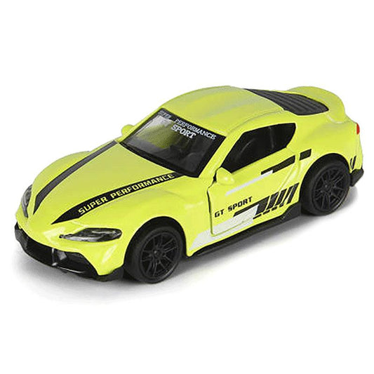 TOYOTA SUPRA 1/43 Die cast metal  Alloy Race Cars, openable doors With Pull Back Function  car