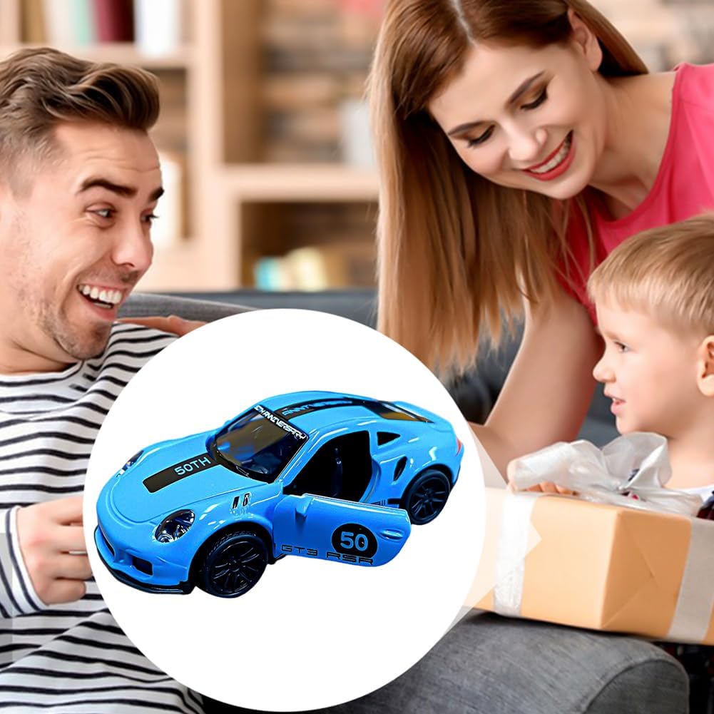 PORSCHE 1/43 Die cast metal  Alloy Race Cars, openable doors With Pull Back Function  car