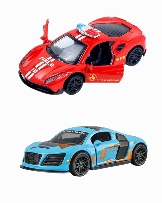 Combo of  1/43 Die cast metal  Alloy Race Cars, 2 Doors Opened With Pull Back Function  car