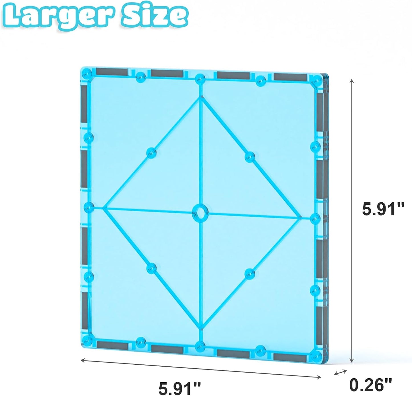 4 Piece Random colour Magnetic Tiles Large Square