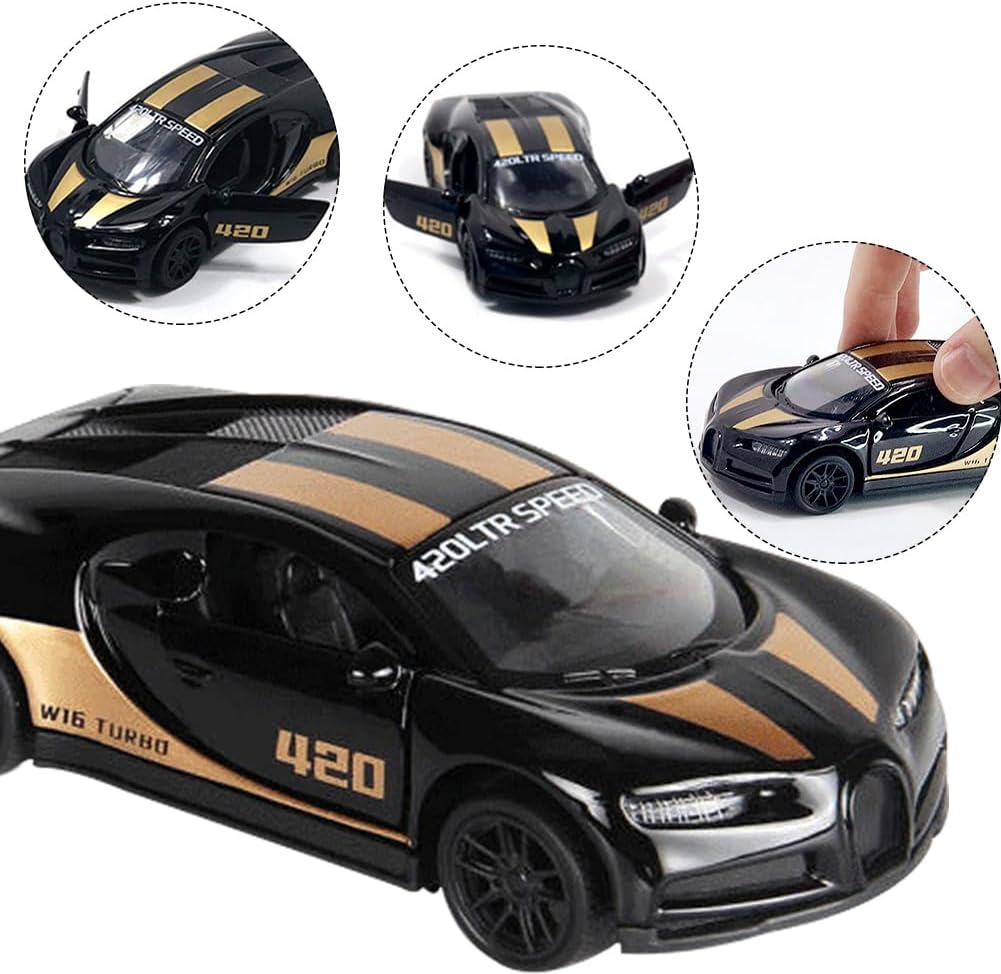 Combo of LAND ROVER DEFENDER & BUGATTI 1/43 Die cast metal Alloy Race Cars, 2 Doors Opened With Pull Back Function car