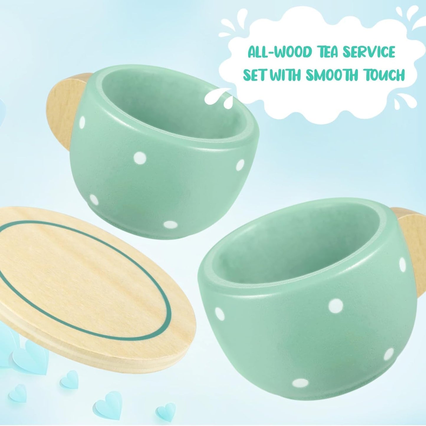 15pcs Wooden Afternoon Tea Set toy