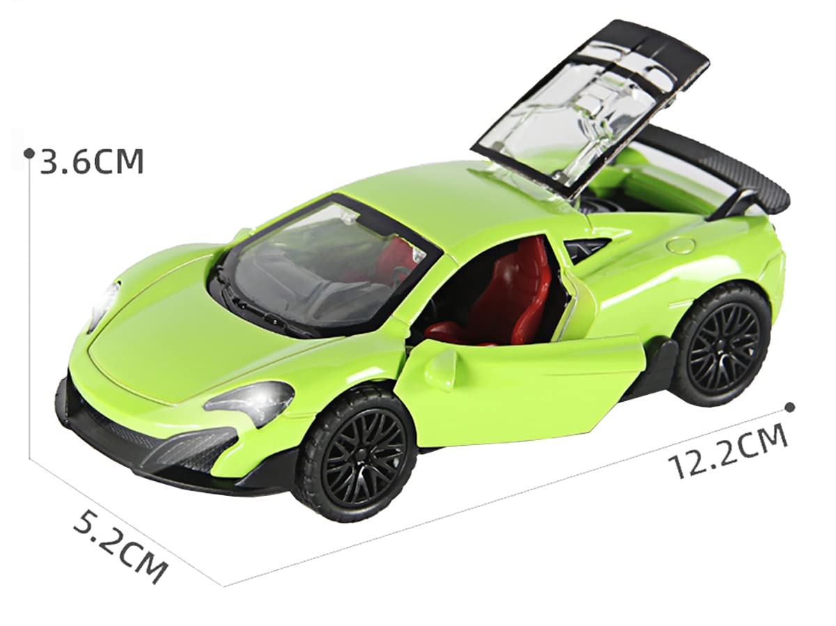McLaren 1/36 Die cast metal Alloy Cars, openable doors With Pull Back Function with light & Music