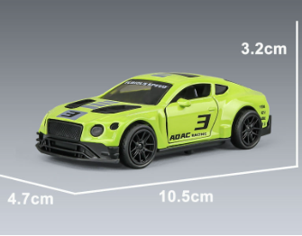 BENTLEY 1/43 Die cast metal Alloy racing Cars, openable doors With Pull Back Function
