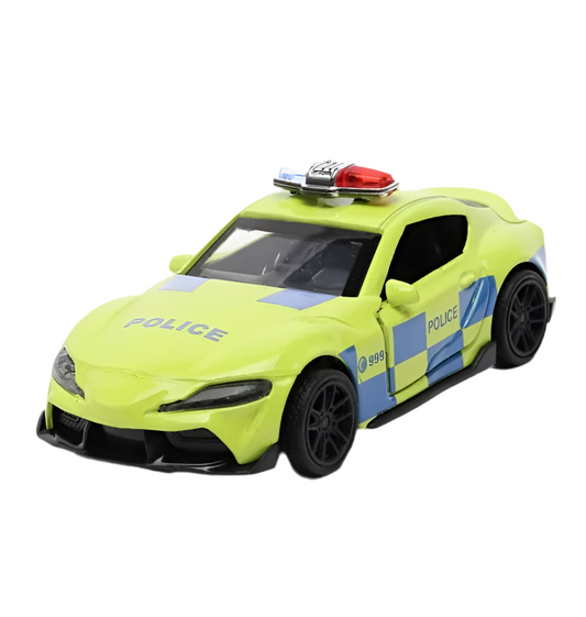 TOYOTA SUPRA 1/43 Die cast metal  Alloy Police Cars, openable doors With Pull Back Function