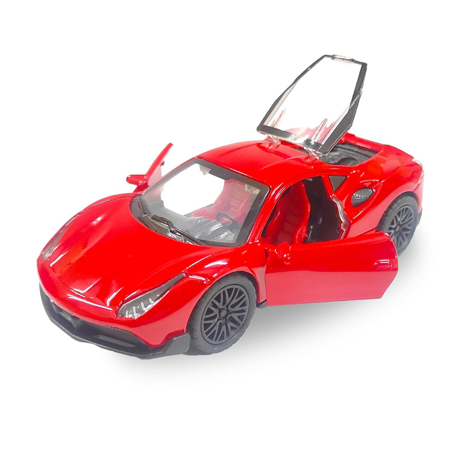 FERRARI 1/36 Die cast metal Alloy Cars, openable doors With Pull Back Function with light & Music multicolor
