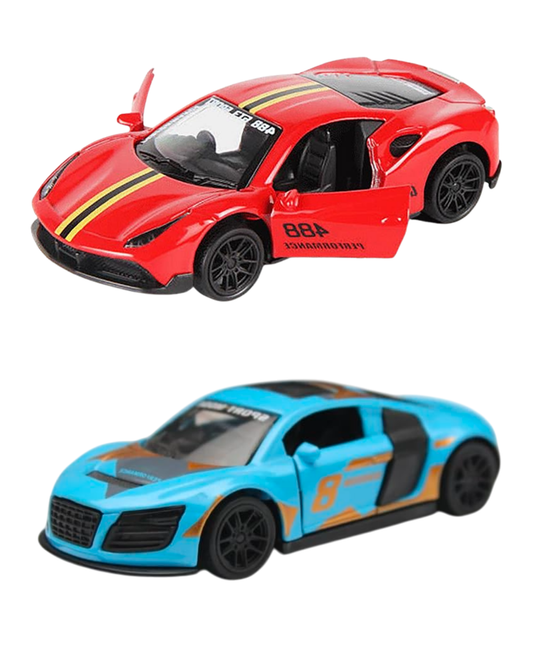 Combo of  1/43 Die cast metal  Alloy Race Cars, 2 Doors Opened With Pull Back Function  car