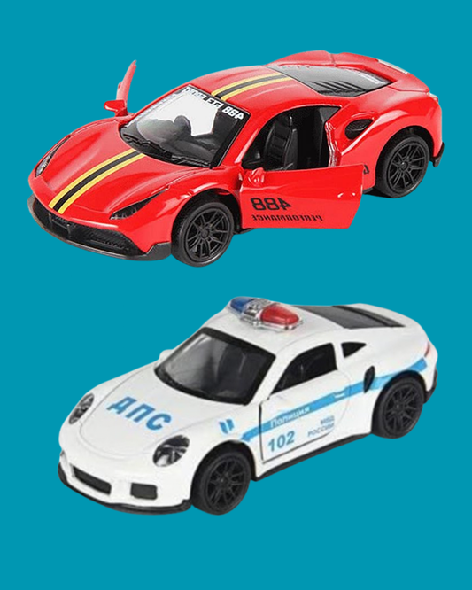 Combo of  1/43 Die cast metal  Alloy Race Cars, 2 Doors Opened With Pull Back Function  car