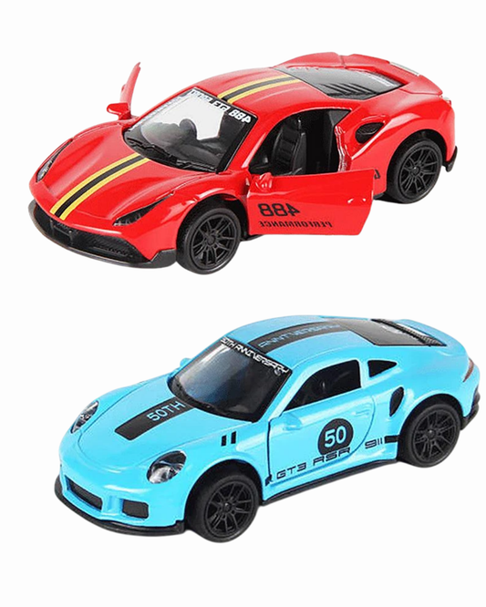 Combo of  1/43 Die cast metal  Alloy Race Cars, 2 Doors Opened With Pull Back Function  car