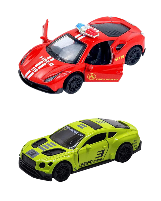 Combo of  1/43 Die cast metal  Alloy Race Cars, 2 Doors Opened With Pull Back Function  car