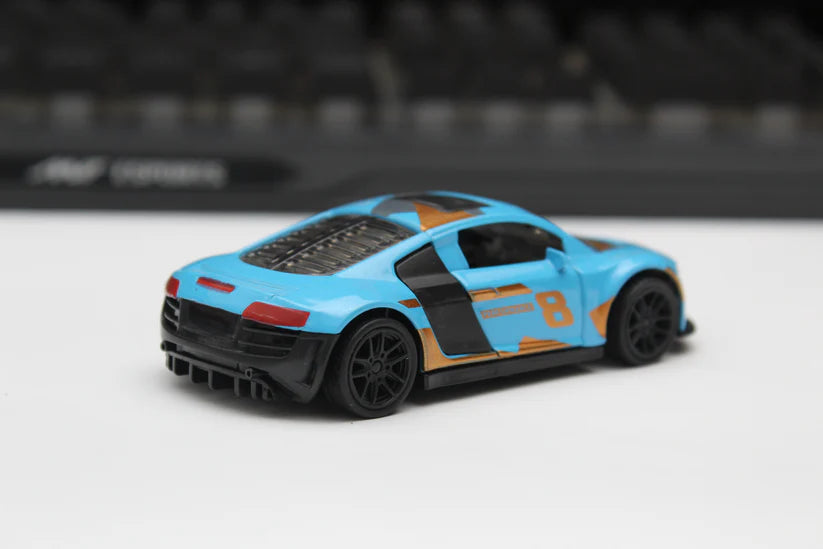 AUDI 1/43 Die cast metal  Alloy racing  Cars, openable doors With Pull Back Function