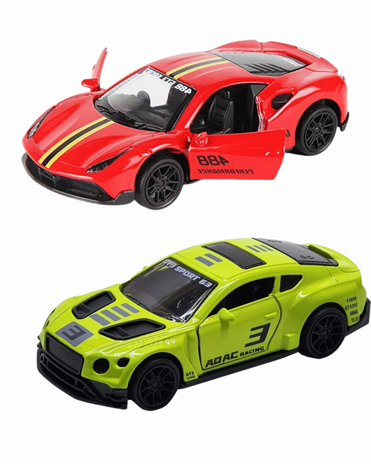 Combo of  1/43 Die cast metal  Alloy Race Cars, 2 Doors Opened With Pull Back Function  car