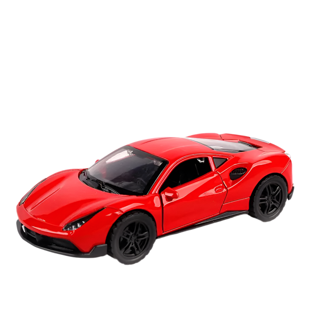 FERRARI 1/36 Die cast metal Alloy Cars, openable doors With Pull Back Function with light & Music multicolor