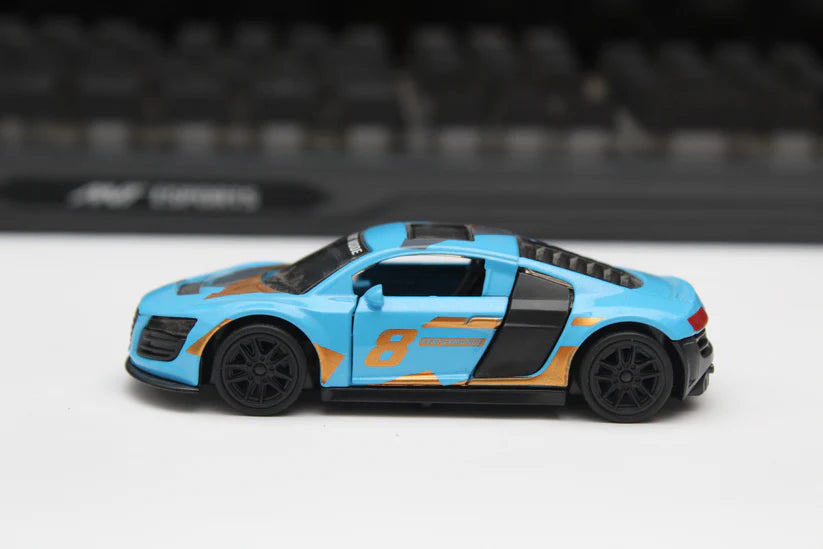 AUDI 1/43 Die cast metal  Alloy racing  Cars, openable doors With Pull Back Function
