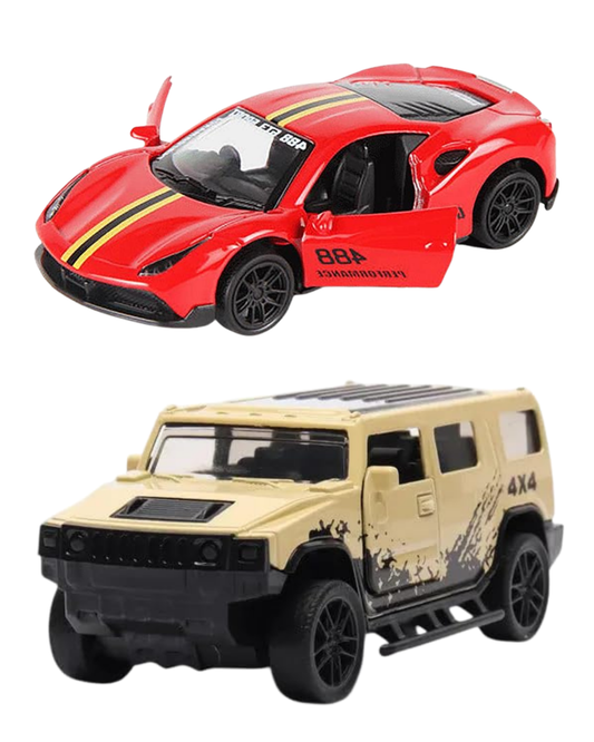 Combo of  1/43 Die cast metal  Alloy Race Cars, 2 Doors Opened With Pull Back Function  car