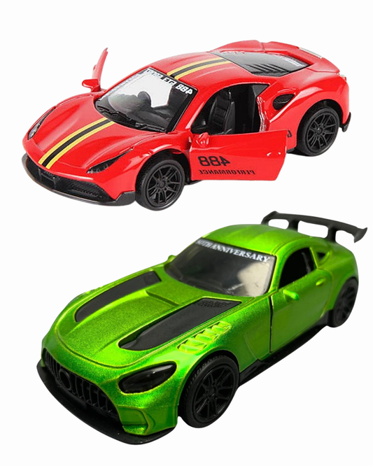 Combo of  1/43 Die cast metal  Alloy Race Cars, 2 Doors Opened With Pull Back Function  car