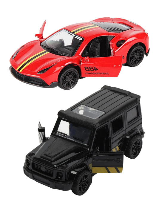 Combo of  1/43 Die cast metal  Alloy Race Cars, 2 Doors Opened With Pull Back Function  car