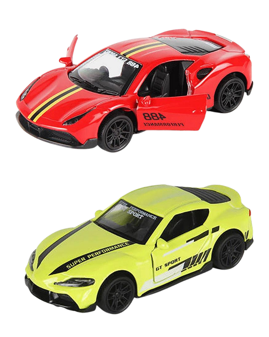 Combo of  1/43 Die cast metal  Alloy Race Cars, 2 Doors Opened With Pull Back Function  car