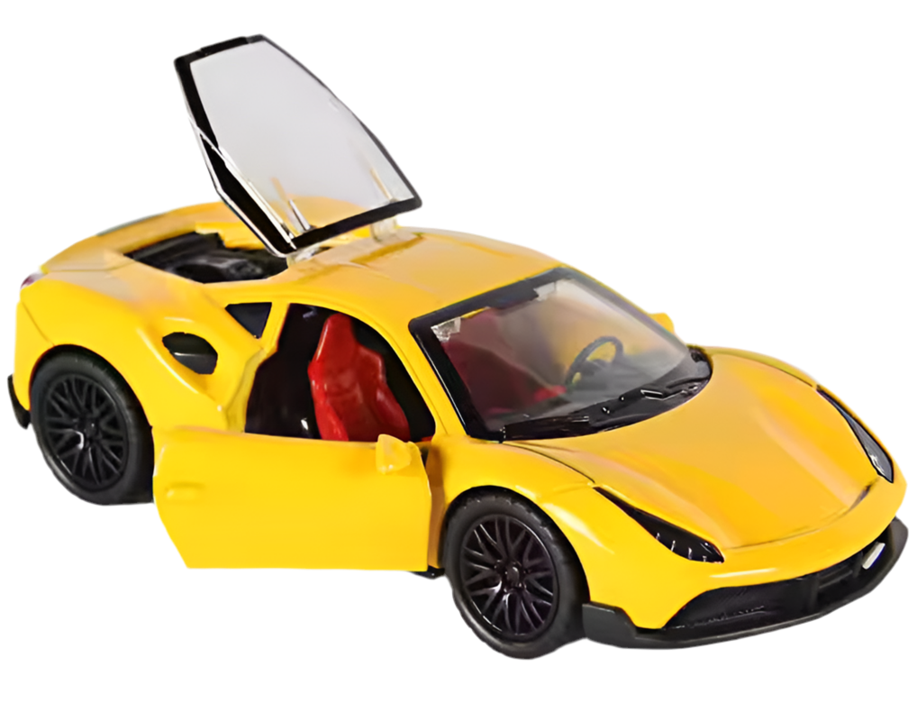 FERRARI 1/36 Die cast metal Alloy Cars, openable doors With Pull Back Function with light & Music multicolor