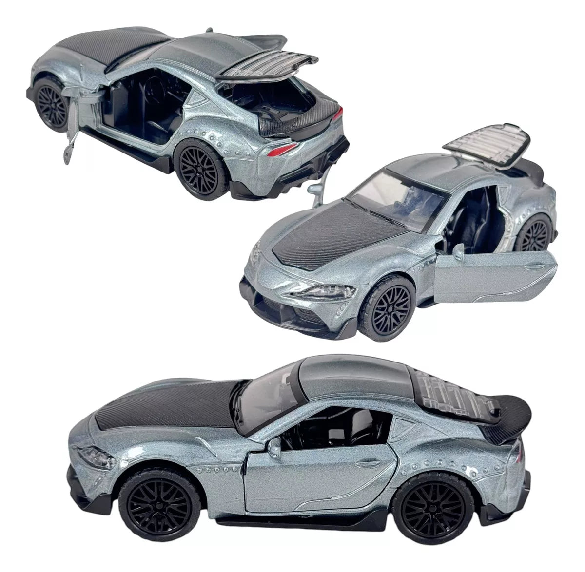 TOYOTA SUPRA : 1/36 Die cast metal Alloy Cars, openable doors With Pull Back Function with light & Music multicolor