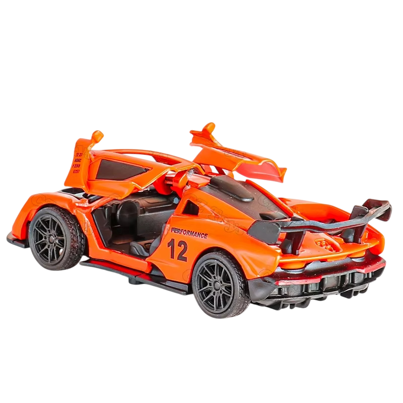 McLaren Senna Sports Car, 1/43 Die cast metal Alloy racing Cars, openable doors With Pull Back Function