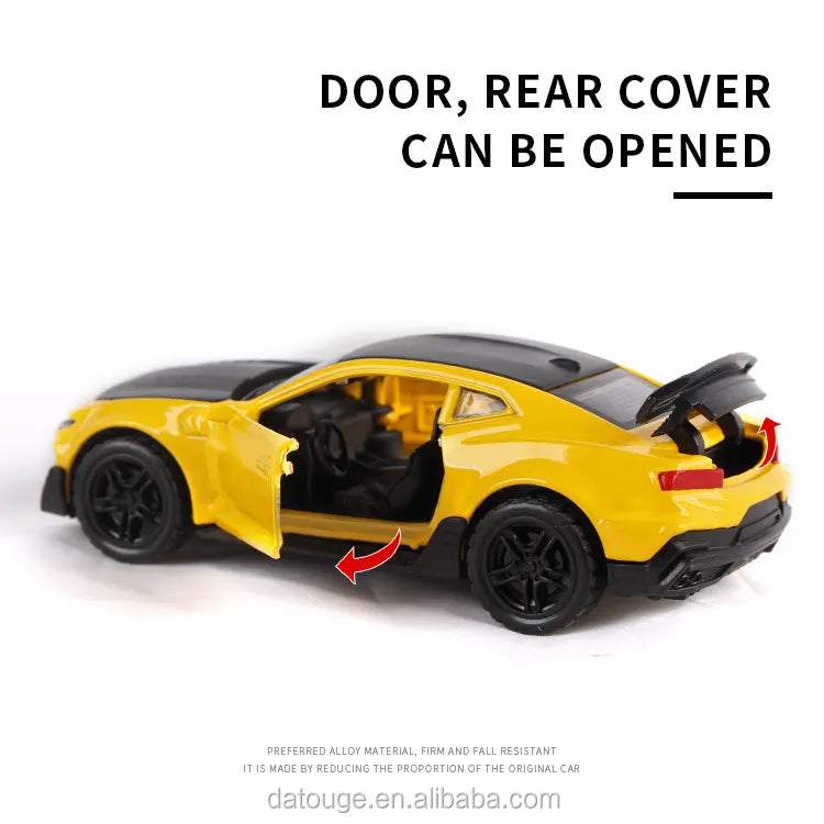 CHEVROLET CAMARO 1/36 Die cast metal Alloy Cars, openable doors With Pull Back Function with light & Music multicolor
