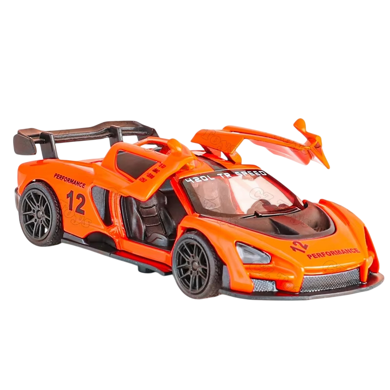 McLaren Senna Sports Car, 1/43 Die cast metal Alloy racing Cars, openable doors With Pull Back Function