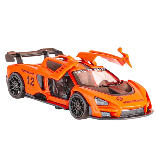 McLaren Senna Sports Car, 1/43 Die cast metal  Alloy racing  Cars, openable doors With Pull Back Function