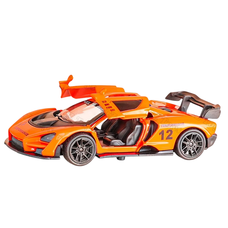 McLaren Senna Sports Car, 1/43 Die cast metal Alloy racing Cars, openable doors With Pull Back Function