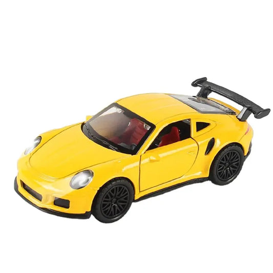 PORSCHE 1/36 Die cast metal Alloy Cars, openable doors With Pull Back Function with light & Music multicolor
