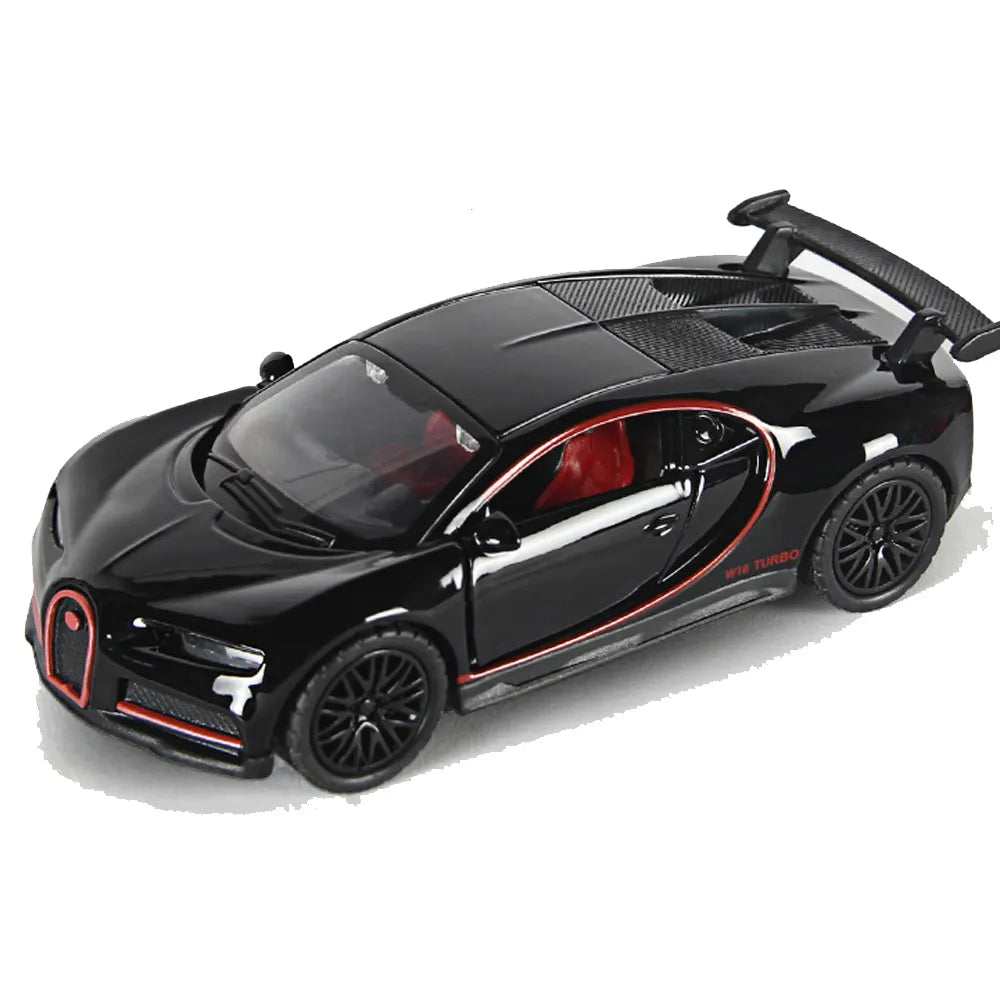 BUGATTI 1/36 Die cast metal Alloy Cars, openable doors With Pull Back Function with light & Music