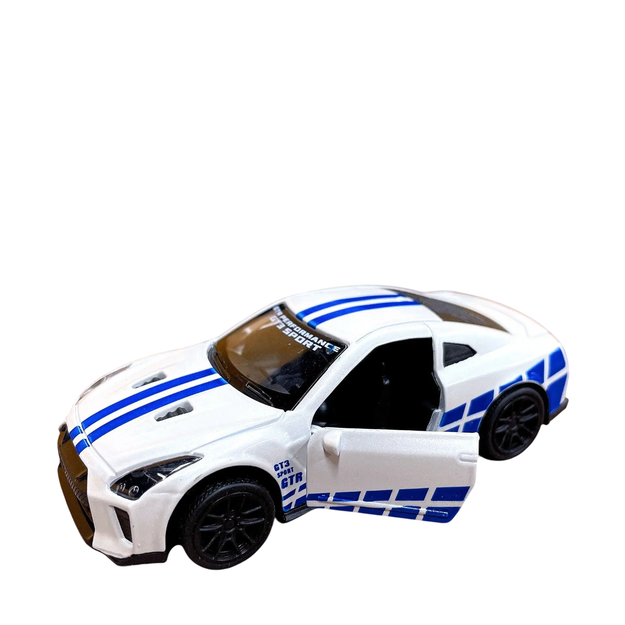 NISSAN GTR 1/43 Die cast metal Alloy Race Cars, openable doors With Pull Back Function car